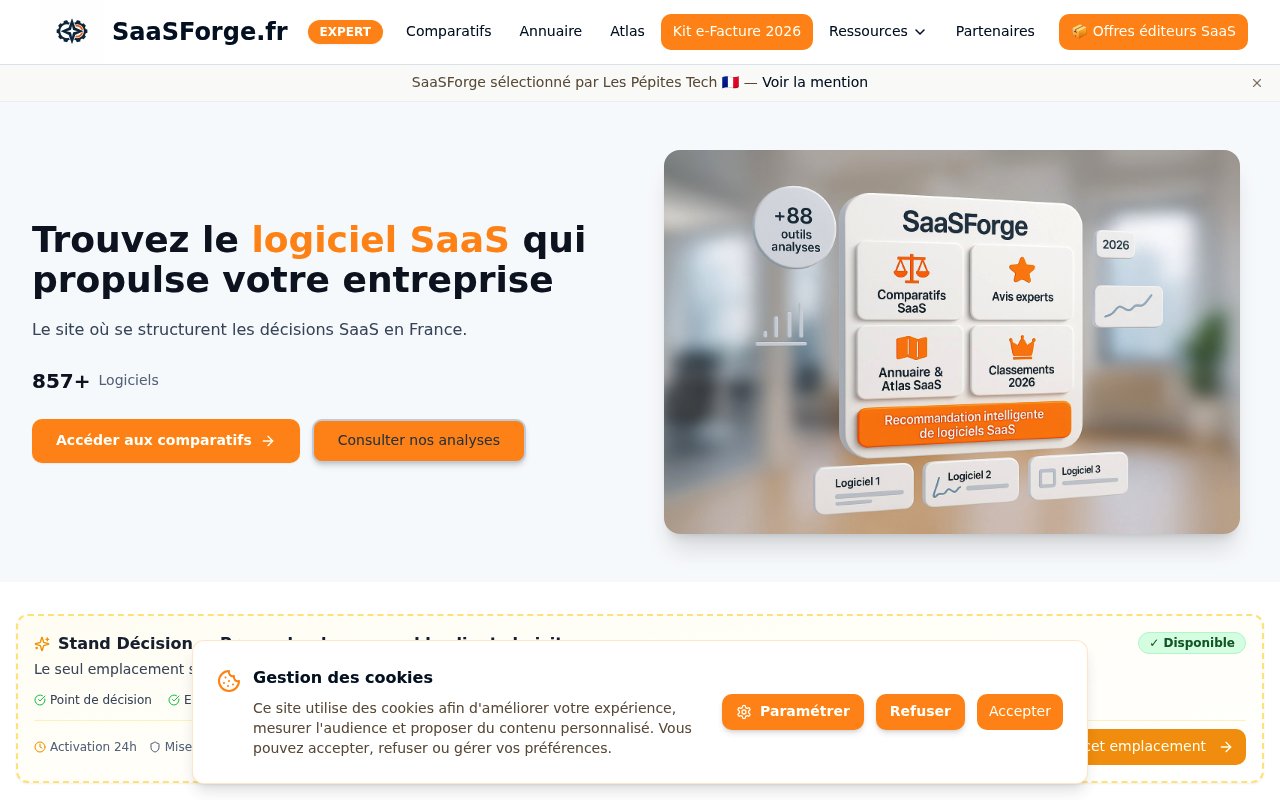 Apercu du site SaaSForge