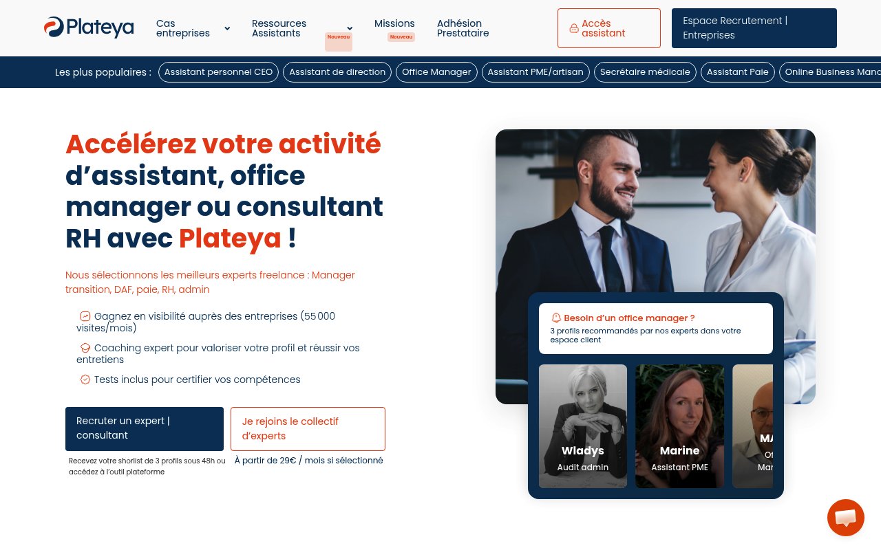 Apercu du site Plateya