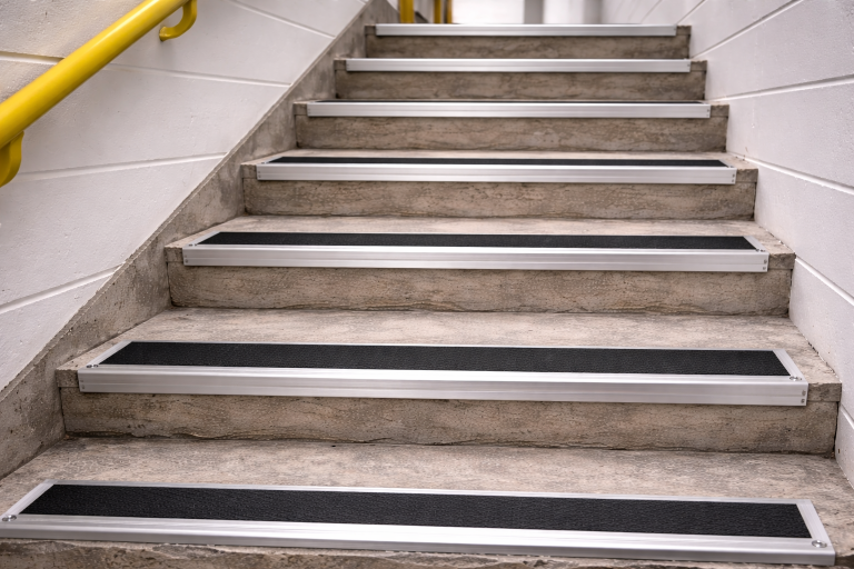 Nez de marche alu : sécuriser les escaliers au quotidien