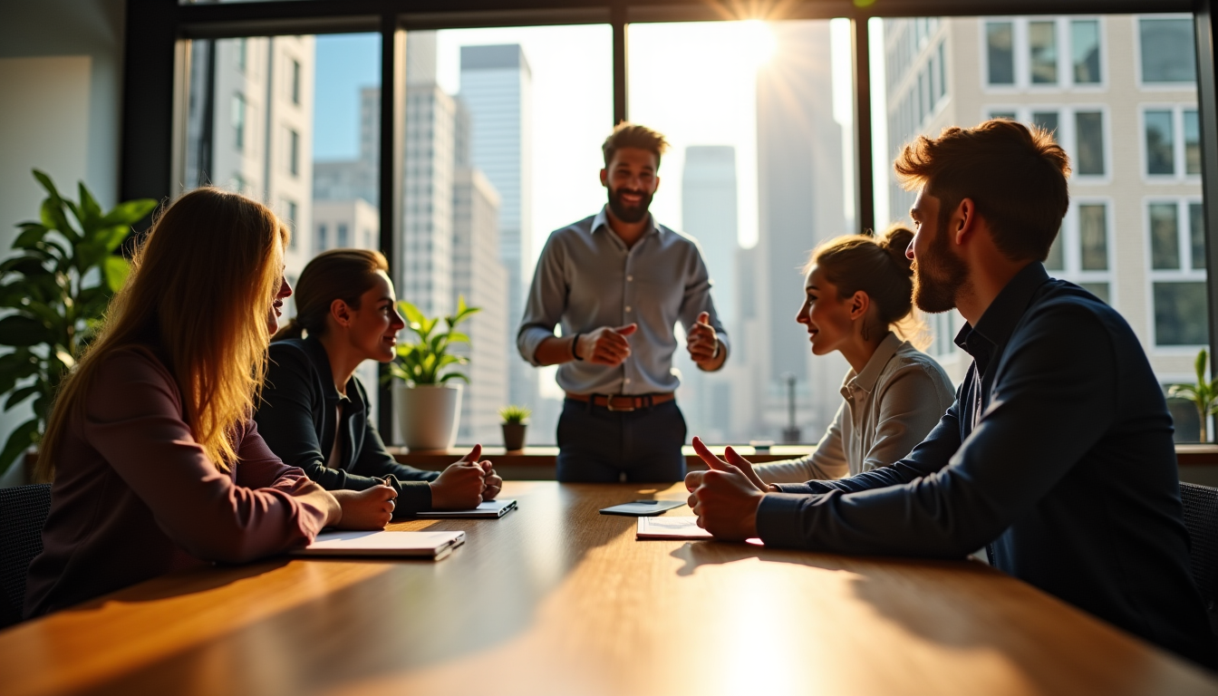 Illustration : « le véritable leadership ne réside pas dans — accompagner les transformations en entreprise pour engager durablement vos équipes